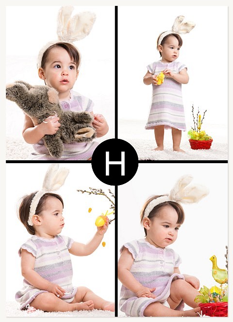 Four Vertical - Black Monogram Custom Cards