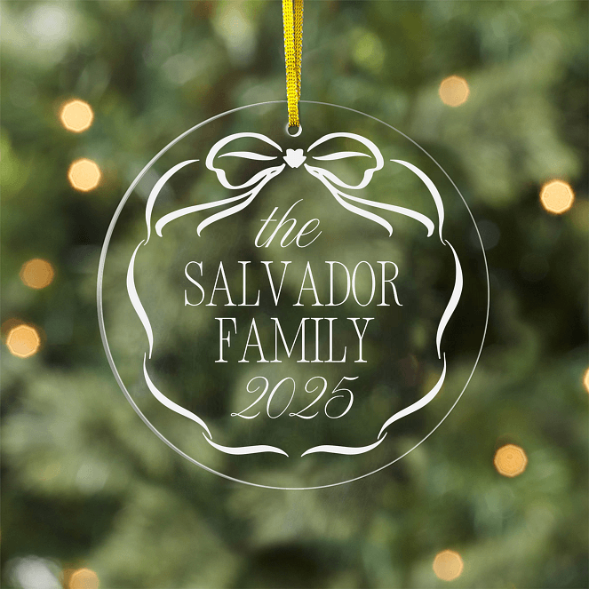 Charming Bow Personalized Ornaments
