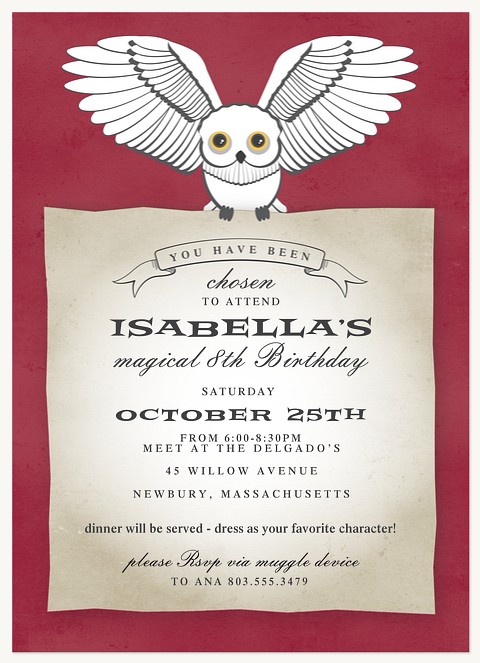 Magical Parchment Boy Birthday Party Invitations