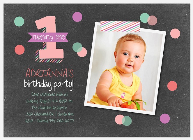 Confetti One Kids' Birthday Invitations