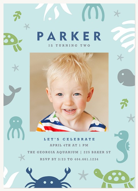 Seaside Fun Kids Birthday Invitations