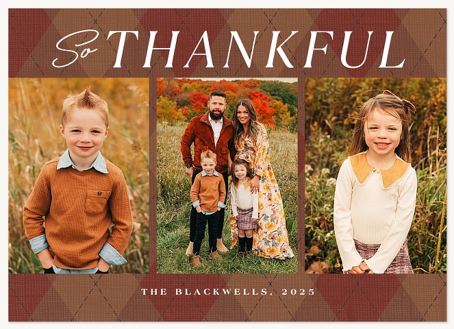 Argyle Sweater Thanksgiving Cards