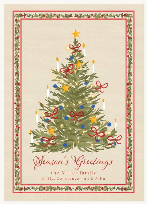 Romantic Tree Personalized Holiday Cards