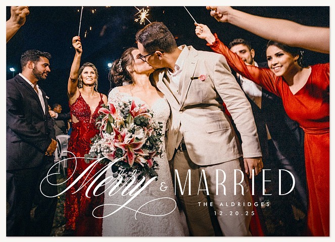 Refined Script Personalized Holiday Cards