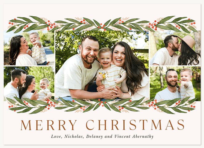Warm Garland Personalized Holiday Cards