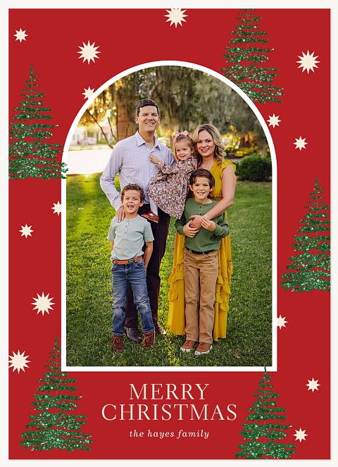 Glitter Trees Personalized Holiday Cards