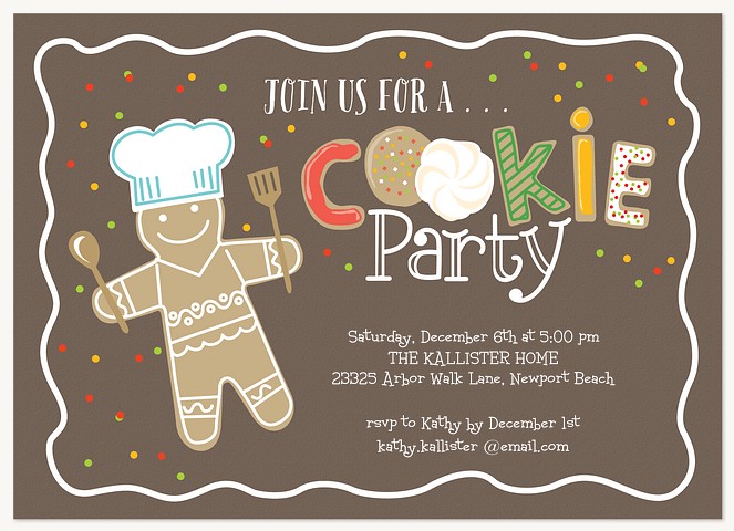 Cookie Party  Holiday Party Invitations