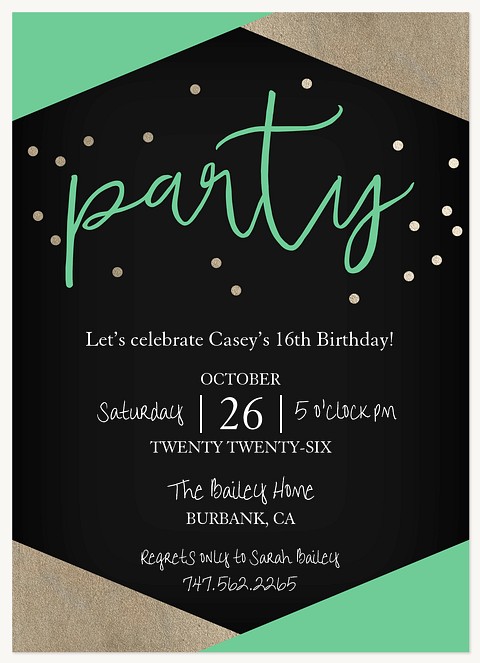 Modern Flair Teen Birthday Invitations