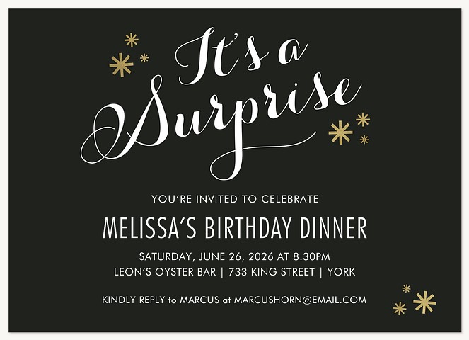 Sweet Surprise Adult Birthday Party Invitations