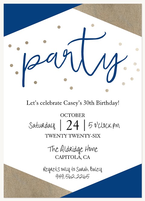 Modern Twist Adult Birthday Party Invitations