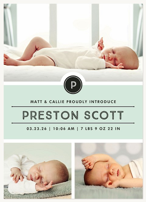 Mod Monogram Boy Baby Announcements