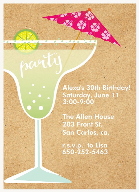 Margarita Lime Summer Party Invitations