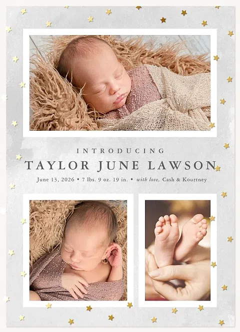 Stellar Introduction Baby Announcements