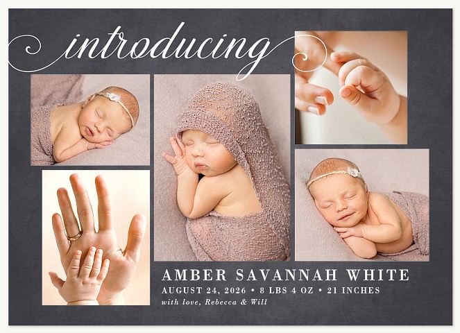 Loving Introduction Girl Baby Announcements