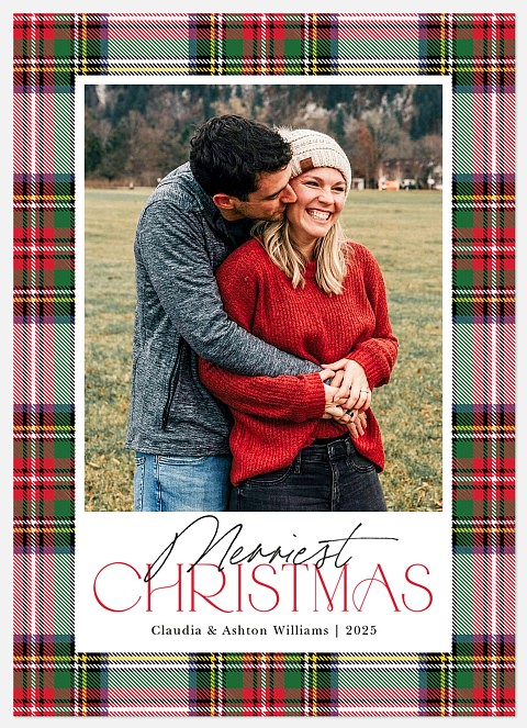 Plaid Elegance Holiday Photo Cards