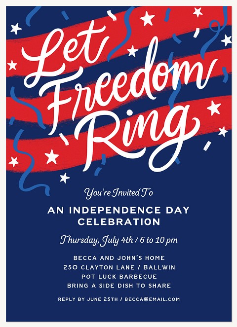 Let Freedom Ring Summer Party Invitations