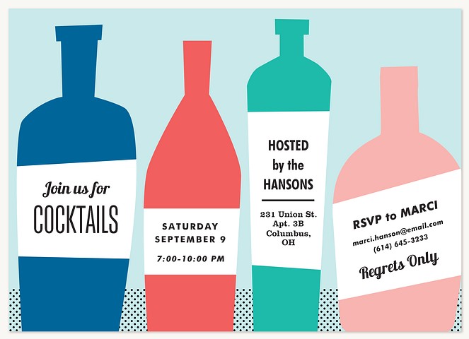 Bottom's Up Dinner & Cocktail Party Invitations