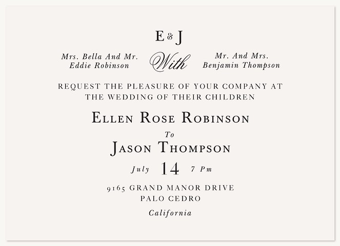 Formal Elegance Wedding Invitations