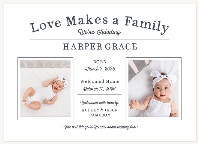 Family Love Baby Announcements
