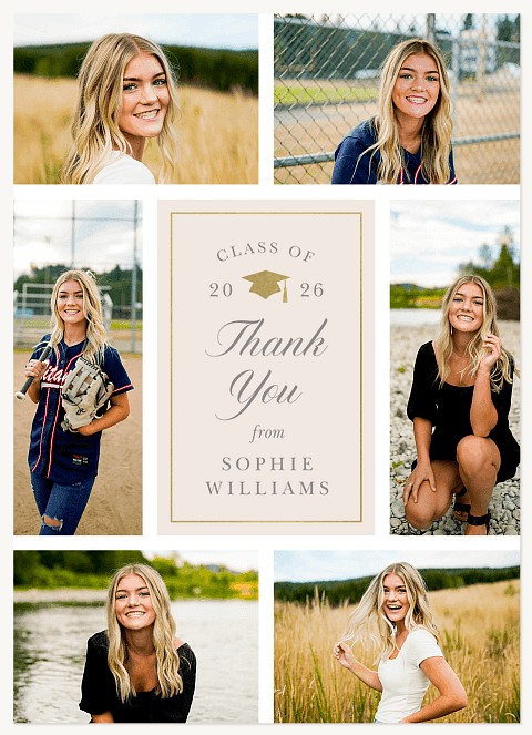 Grad Portraits Thank You Cards 