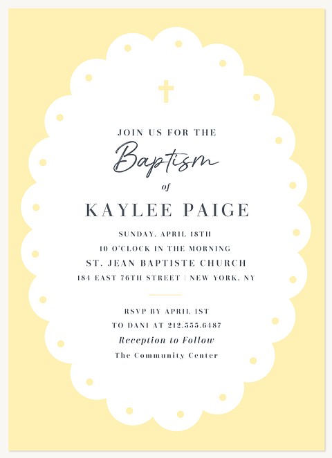  Simple Doily Baptisms & Christening Invitations