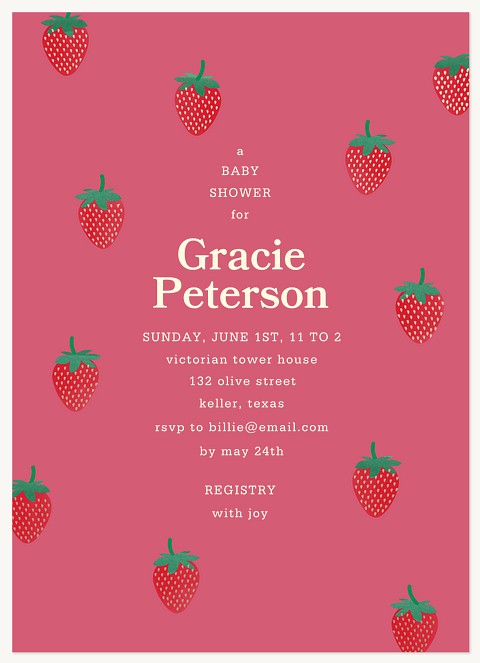 Berry Sweet Baby Shower Invites