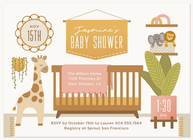Boho Nursery Baby Shower Invites