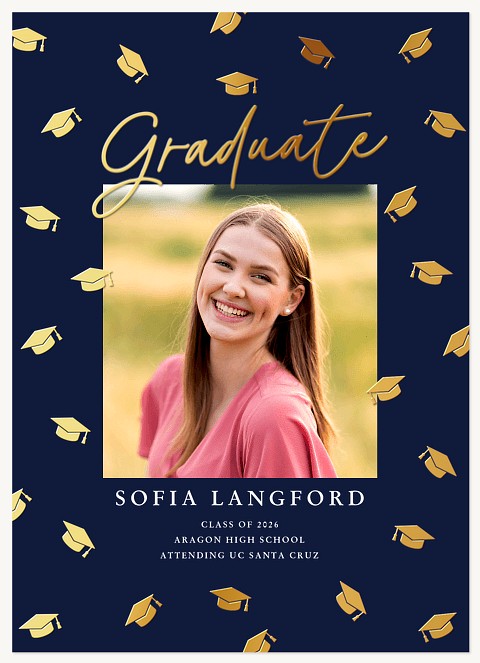 Gold Caps Graduation Cards