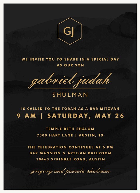 Sophisticate Bar Mitzvah Invitations