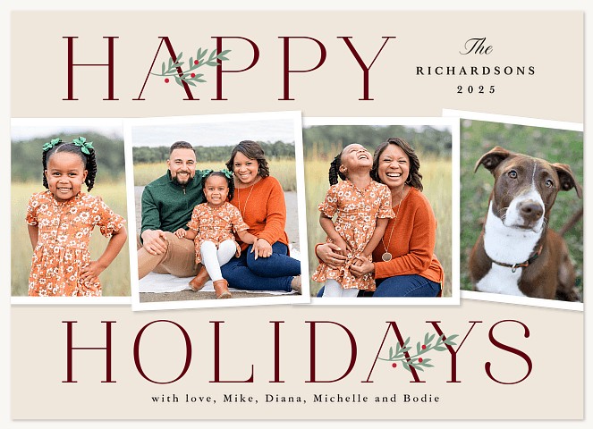 Holiday Sprig Personalized Holiday Cards