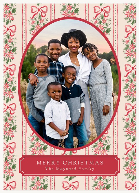 Painted Pattern Tidings Personalized Holiday Cards