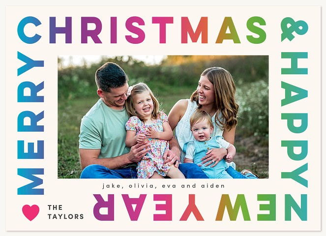 Chromatic Celebration Personalized Holiday Cards