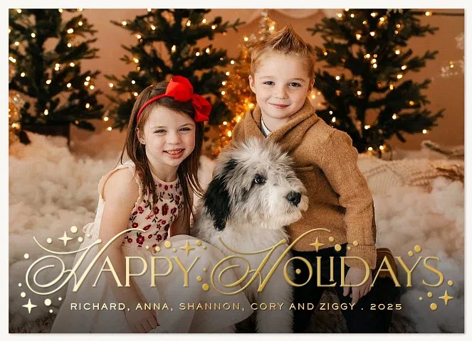 Golden Spark Personalized Holiday Cards