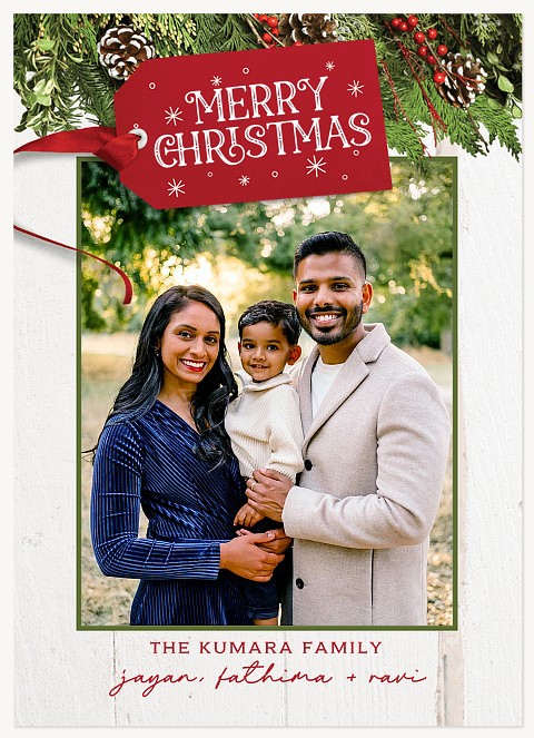 Whimsical Tag Personalized Holiday Cards