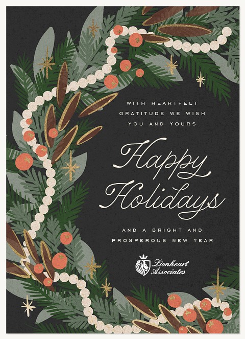 Elegant Wreath Business Holiday Cards
