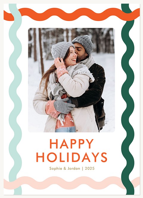 Ric Rac Frame Personalized Holiday Cards