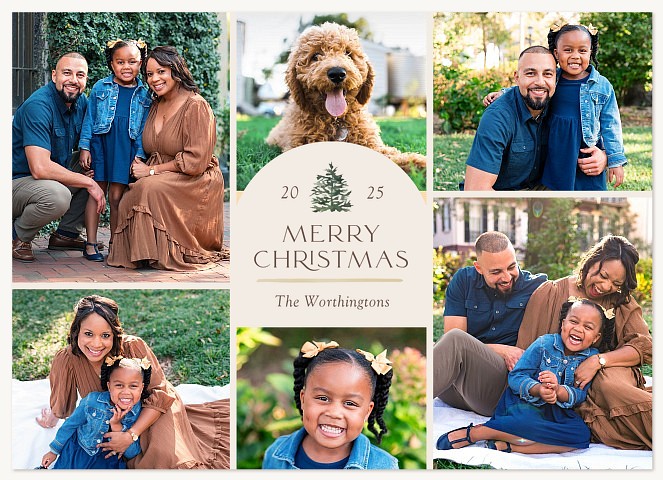 Arched Tag Personalized Holiday Cards