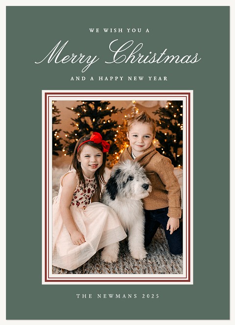 Sophisticated Frame Personalized Holiday Cards