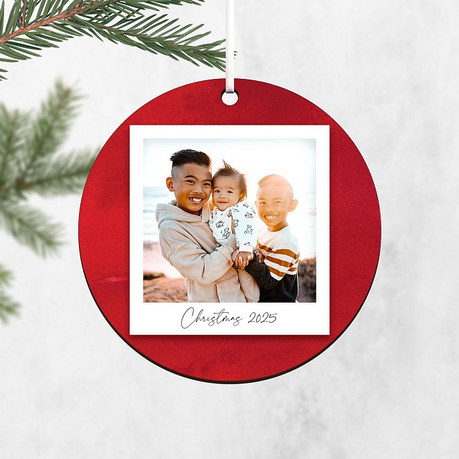 Watercolor Polaroid Personalized Ornaments