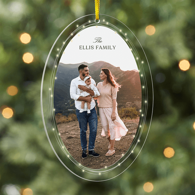 Circled with Lights Personalized Ornaments