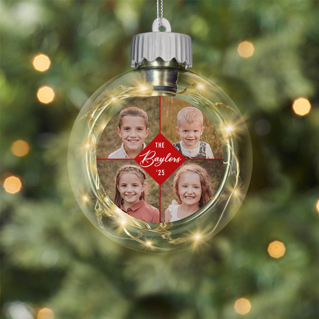 Holiday Quartet Personalized Ornaments