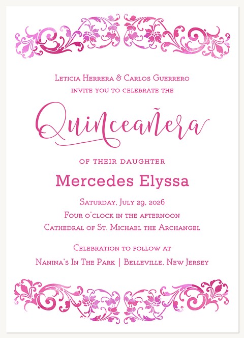 Brightest Fete Quinceañera Invitations