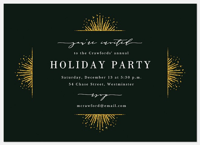 Deco Shimmer Holiday Party Invitations