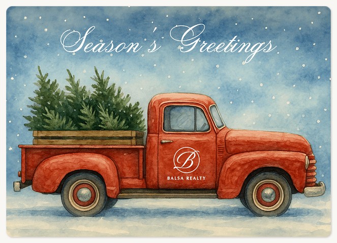 Vintage Truck Holiday & Christmas Magnet Cards