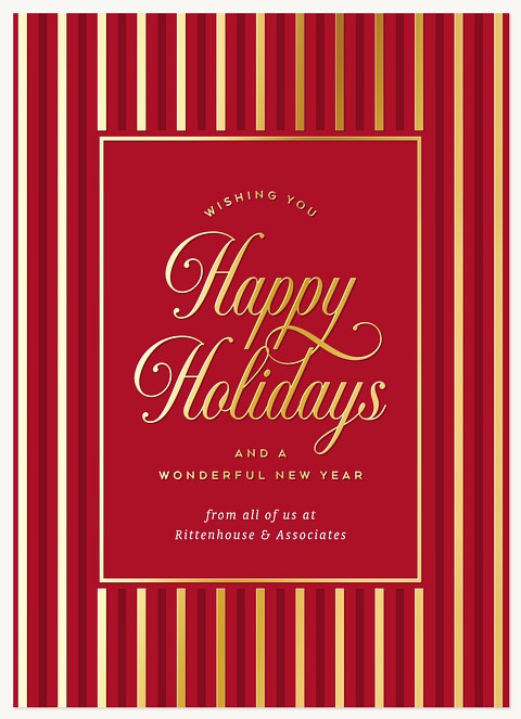 Tailored Stripes Business Holiday Cards