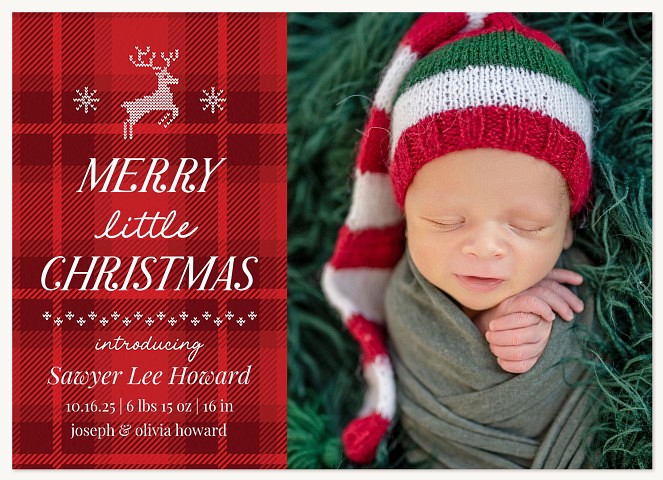 Folksy Deer Personalized Holiday Cards