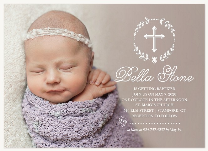 Faithful Laurels Baptisms & Christening Invitations