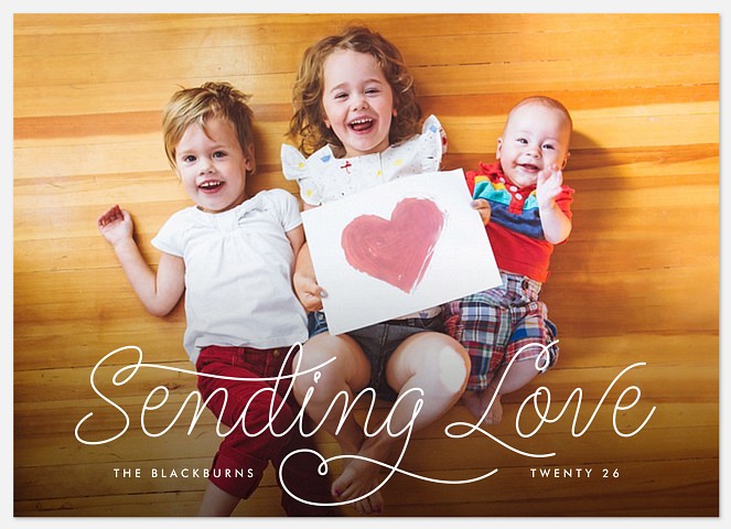 Curled Sentiment Valentine Photo Cards
