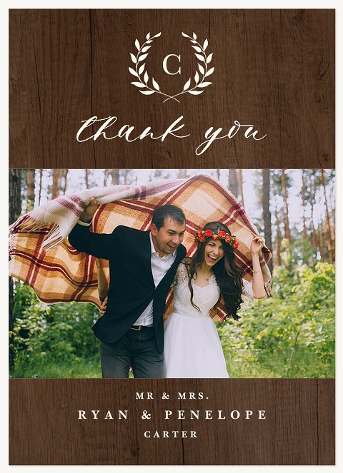 Elegant Laurels Wedding Thank You Cards
