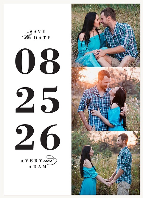 Stacked Date Save the Date Cards